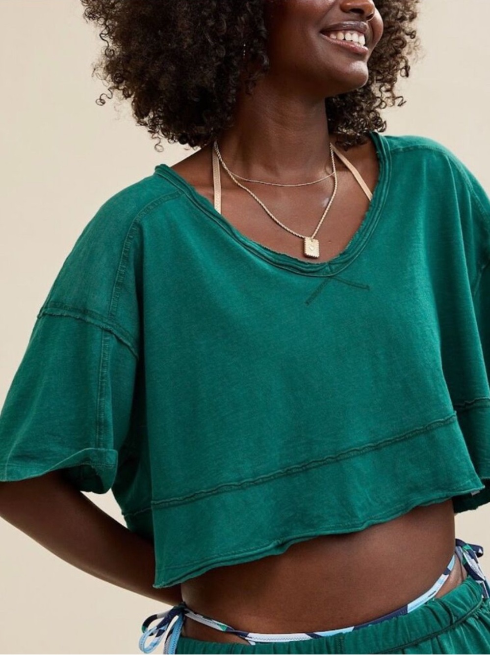 NWT Aerie Happiest Cropped Vneck Tshirt